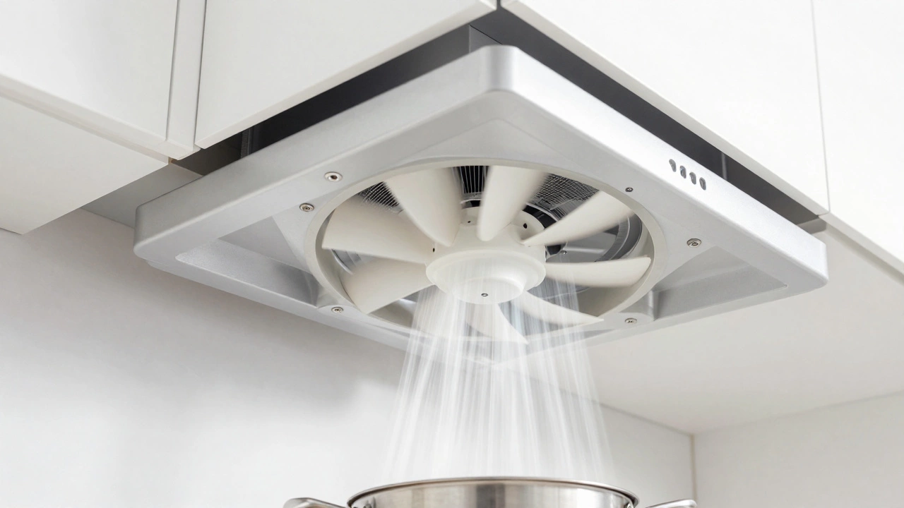 Clean extractor fan removing steam from stove
