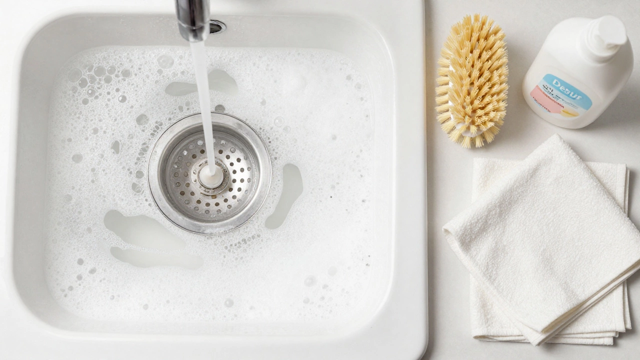 Cleaning kitchen range hood filters in sink