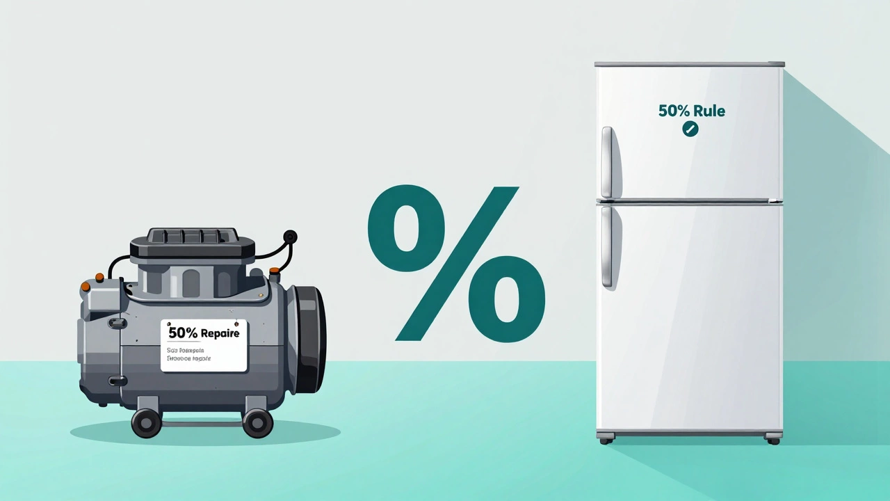 Visual comparison of repair vs replacement costs