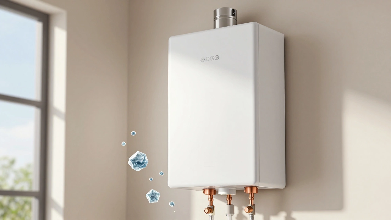 Clean tankless water heater with mineral filter diagram