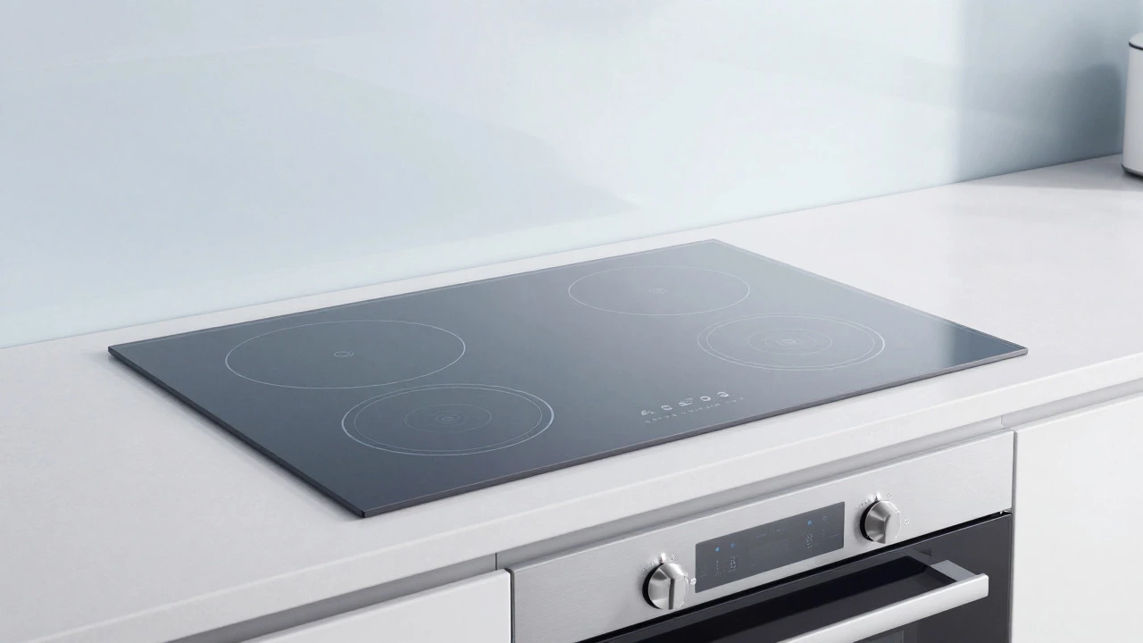 Modern energy-efficient kitchen with sleek induction cooktop