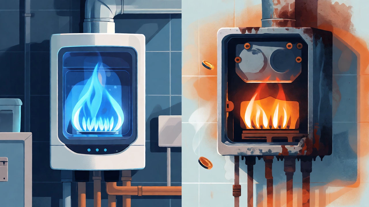 Comparison of maintained vs neglected boiler efficiency