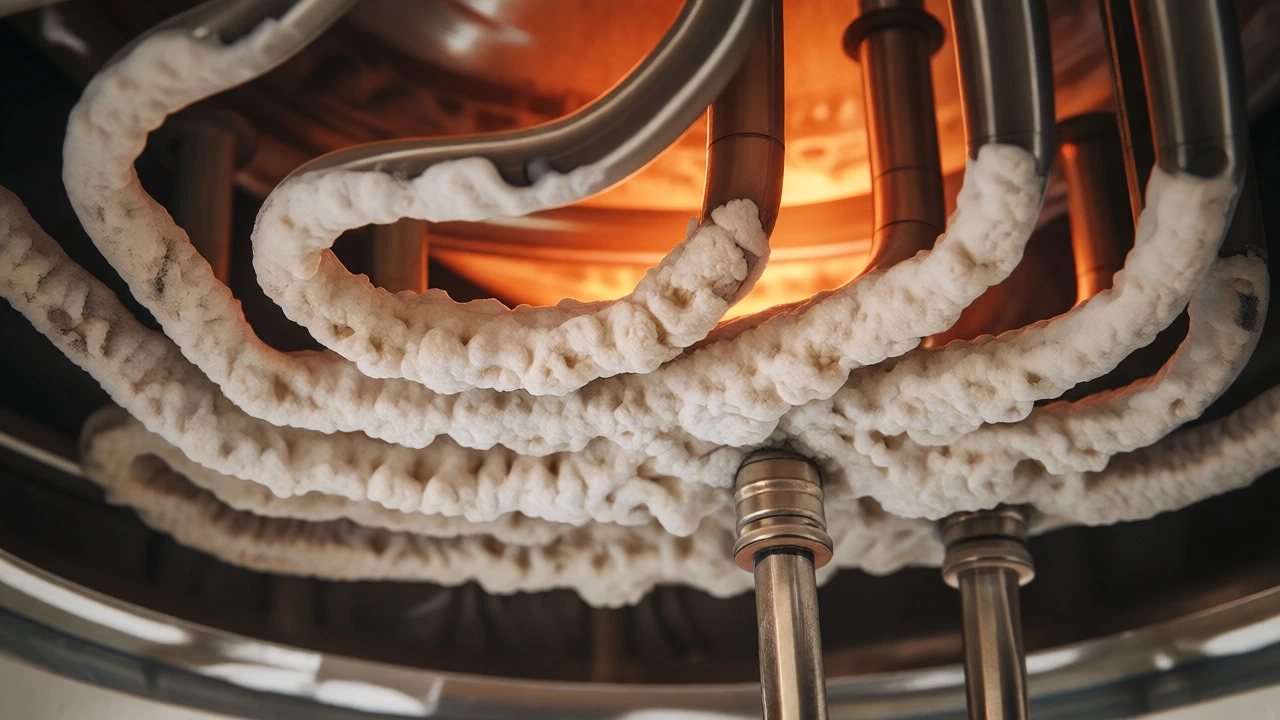 Mineral sediment buildup on heating elements